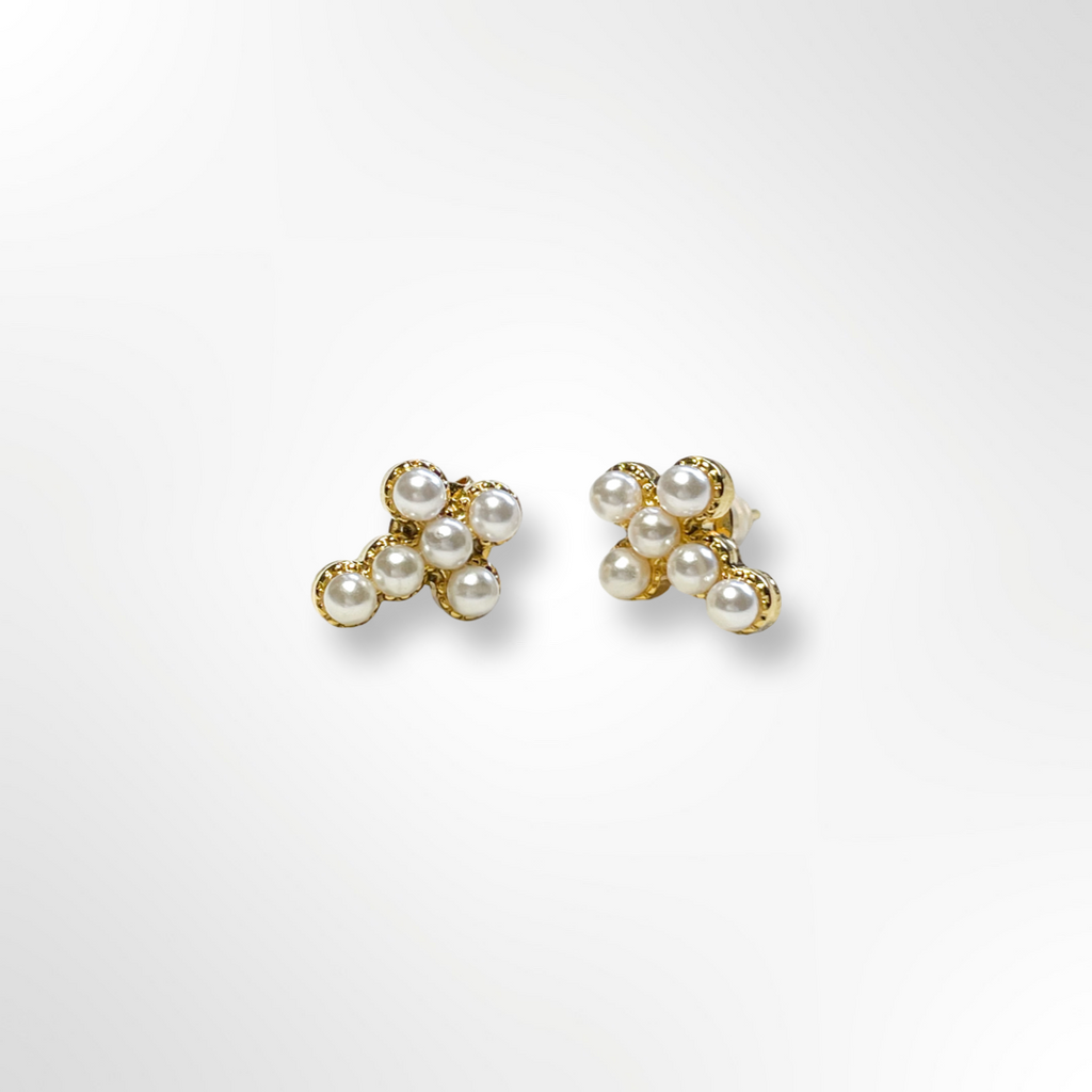 Pearl cross earring